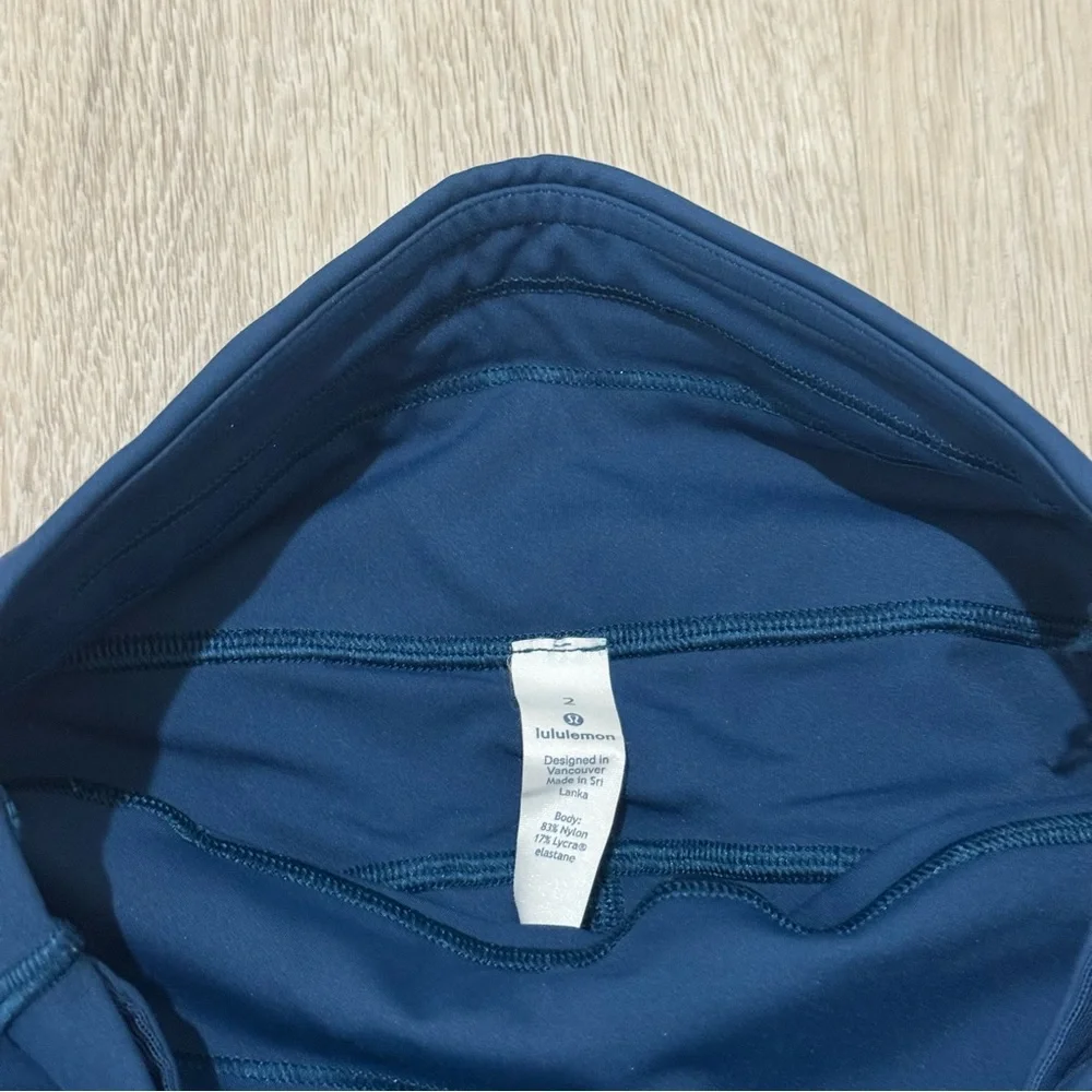 lululemon blue workout athletic yoga gym running leggings pants bottom pockets